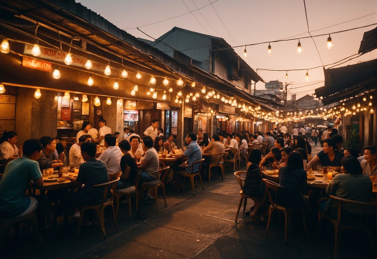 The bustling streets of Poblacion are lined with vibrant restaurants, each offering a unique culinary experience. Patrons spill out onto the sidewalks, enjoying their meals al fresco under the warm glow of string lights